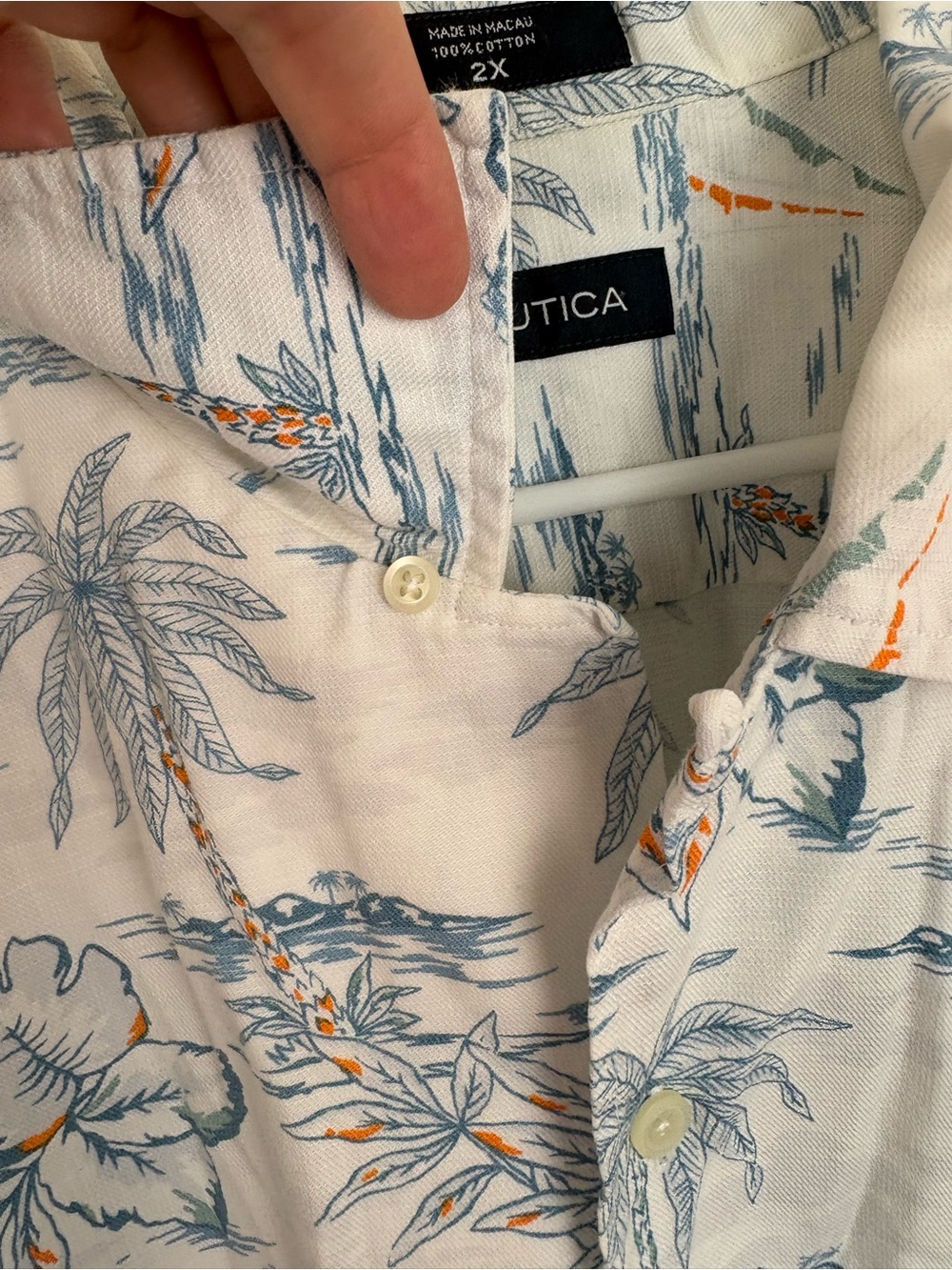 Nautica Men's Short Sleeved Button Up 2X Tropical 100% Cotton Resortwear Aloha - Picture 3 of 8